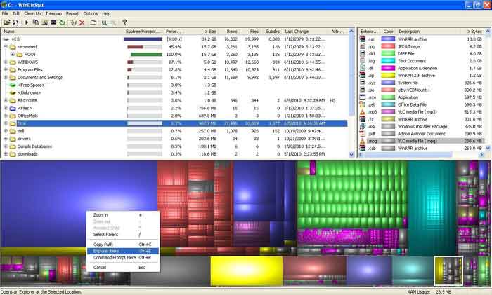 disk folder size